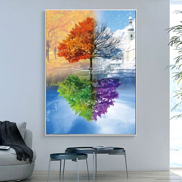the four seasons switchover landscape oil canvas painting cuadros posters prints printed wall art pictures for living room
the four seasons switchover landscape oil canvas painting cuadros posters prints printed wall art pictures for living room