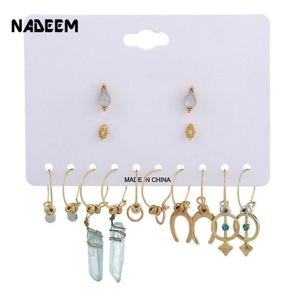 stud nadeem 2021 style mixed 7pairs/set earrings set gold color imitation quartz pendant earring jewelry for women gift, Golden;silver
stud nadeem 2021 style mixed 7pairs/set earrings set gold color imitation quartz pendant earring jewelry for women gift, Golden;silver