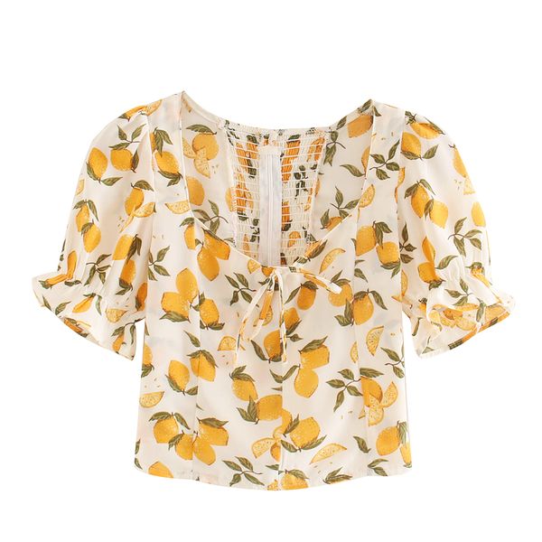 2021 New and Women's Blouses Sweet Square Collar Lemon Clavicle Printed Thin Sleeve Bubble Chiffon Shirts Fashionable Ladies'tops 3TZC, White
2021 New and Women's Blouses Sweet Square Collar Lemon Clavicle Printed Thin Sleeve Bubble Chiffon Shirts Fashionable Ladies'tops 3TZC, White