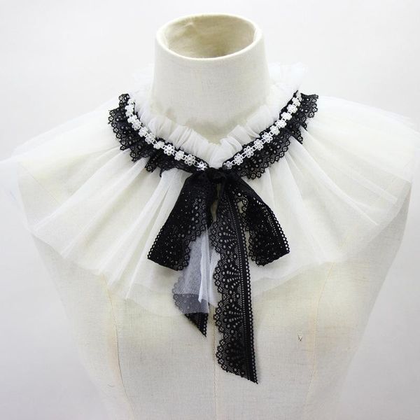 bow ties lace stand fake collars vintage mesh white half shirt blouse women false collar bowknots formal party detachable decor, Black;gray
bow ties lace stand fake collars vintage mesh white half shirt blouse women false collar bowknots formal party detachable decor, Black;gray