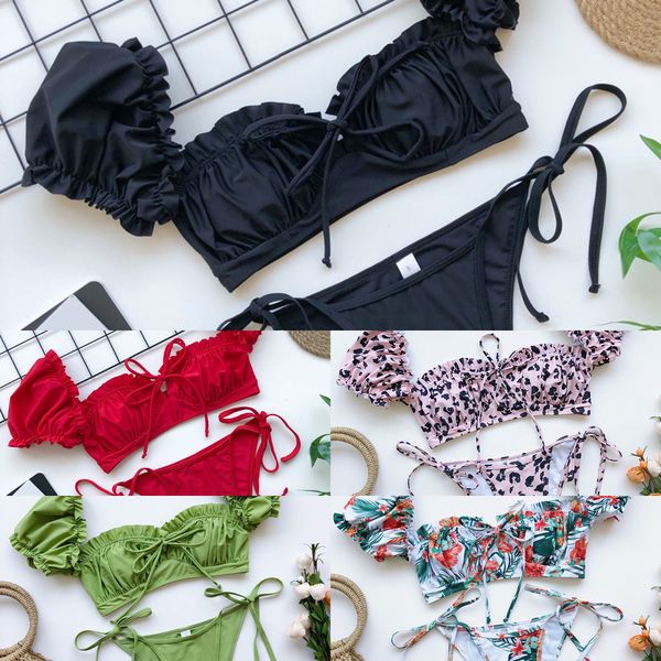 bandeau bikinis 2020 mujer solid pink swimsuit female short sleeve swimwear women knot bathing suit summer bathers biquini new y1120, White;black
bandeau bikinis 2020 mujer solid pink swimsuit female short sleeve swimwear women knot bathing suit summer bathers biquini new y1120, White;black