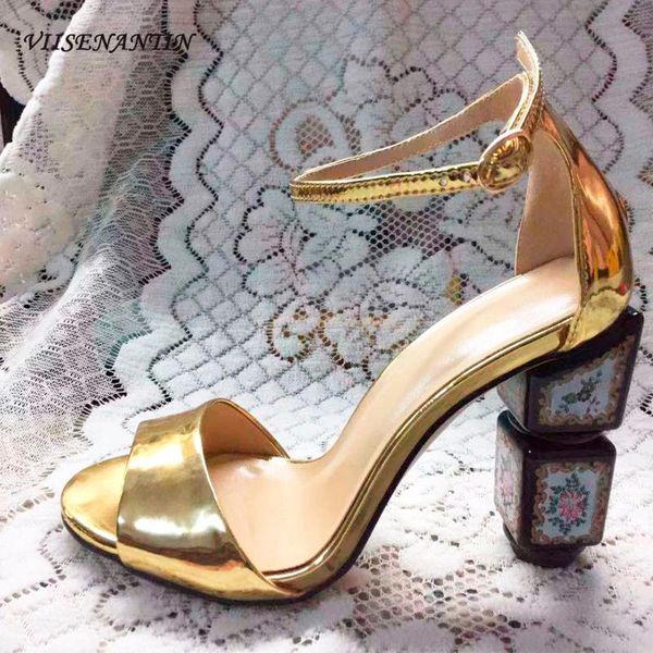 sandals viisenantin squared heel lady patent leather summer sandal shoe ankle strap flower print high roman dress, Black
sandals viisenantin squared heel lady patent leather summer sandal shoe ankle strap flower print high roman dress, Black