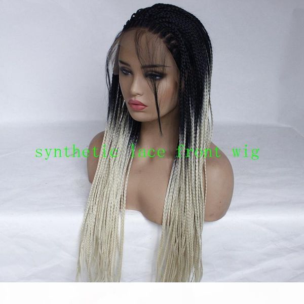 blonde ombre dark roots braided box braid middle part natural long straight synthetic lace front wig for women, Black
blonde ombre dark roots braided box braid middle part natural long straight synthetic lace front wig for women, Black