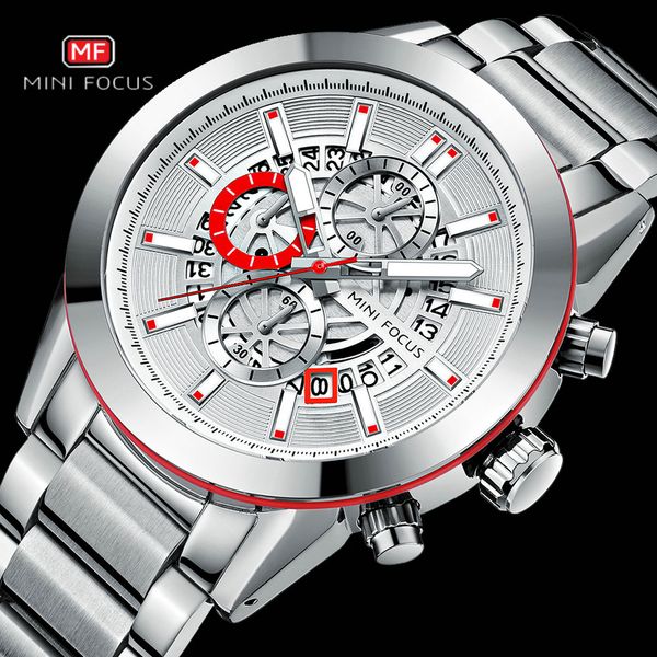 minifocus luxury business quartz watches men multifunctional watch for stainless steel band 3 subdial sport male clock, Slivery;brown
minifocus luxury business quartz watches men multifunctional watch for stainless steel band 3 subdial sport male clock, Slivery;brown