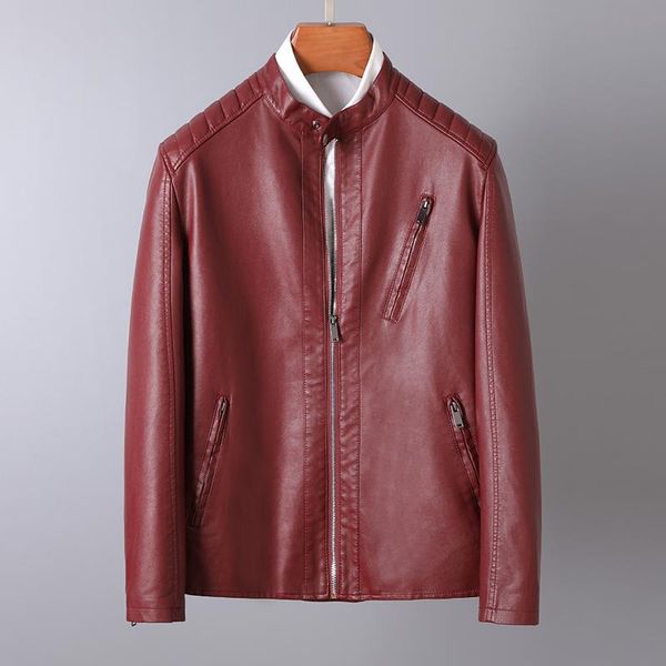 autumn and winter new men's leather jacket leather jacket stand collar men's riding motorcycle clothing net red trend top, Black
autumn and winter new men's leather jacket leather jacket stand collar men's riding motorcycle clothing net red trend top, Black