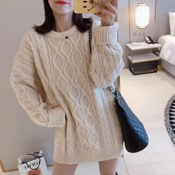 women's sweaters 2021 autumn and winter loose big size sweater women korean version fashion twist jacket medium long, White;black
women's sweaters 2021 autumn and winter loose big size sweater women korean version fashion twist jacket medium long, White;black