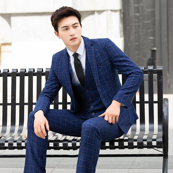 men's suits & blazers casual gentleman suit male youth korean version slim groom groomsman wedding formal dress three-piece set, White;black
men's suits & blazers casual gentleman suit male youth korean version slim groom groomsman wedding formal dress three-piece set, White;black