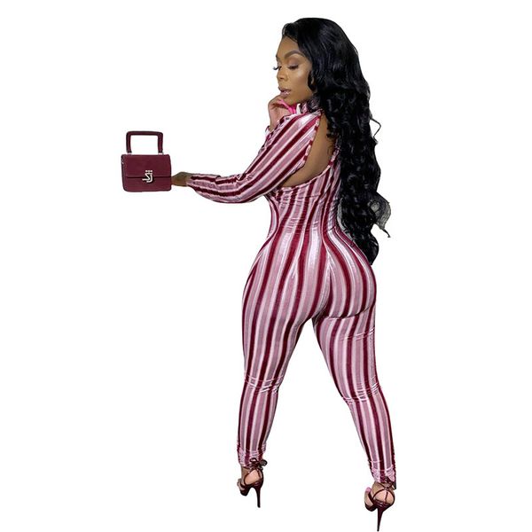 k9545 popular european and american autumn and winter 2019 new foreign trade turtleneck striped jumpsuit, Black;white
k9545 popular european and american autumn and winter 2019 new foreign trade turtleneck striped jumpsuit, Black;white