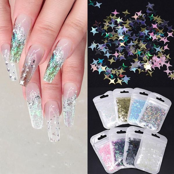 nail art decorations 8 pcs holographicss star idea 3d decoration silver glitter sequins flake paillette ongles manicure for accesories, Silver;gold
nail art decorations 8 pcs holographicss star idea 3d decoration silver glitter sequins flake paillette ongles manicure for accesories, Silver;gold