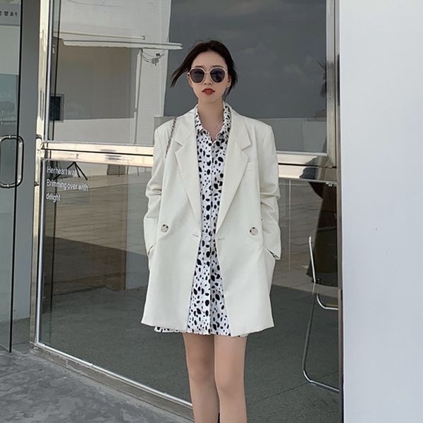 2021 female blazer white temperature fall and winter new loose thin british style suit zmh3, White;black
2021 female blazer white temperature fall and winter new loose thin british style suit zmh3, White;black