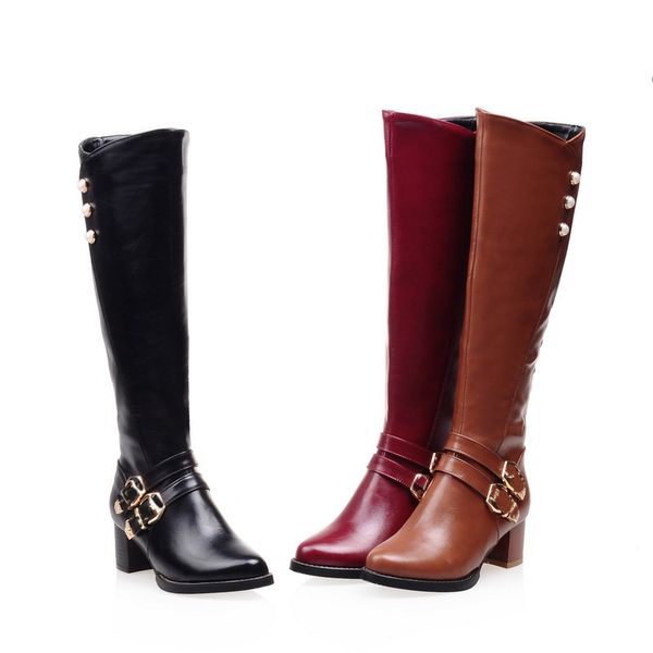 winter 2020 women's shoes long knee-boots high toe round size big med heels square zipper warm stuffed buckle in fashion 48lk, Black
winter 2020 women's shoes long knee-boots high toe round size big med heels square zipper warm stuffed buckle in fashion 48lk, Black