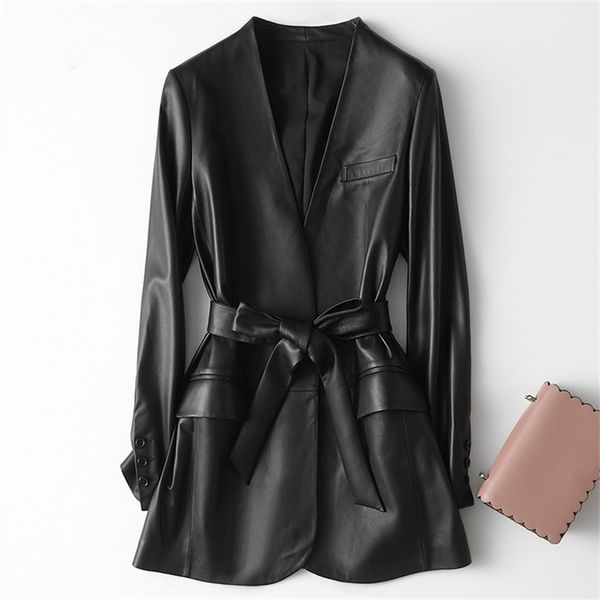 nerazzurri black faux jackets for deep v-neck belt autumn spring pu jacket women soft leather coat y201012, Black;brown
nerazzurri black faux jackets for deep v-neck belt autumn spring pu jacket women soft leather coat y201012, Black;brown