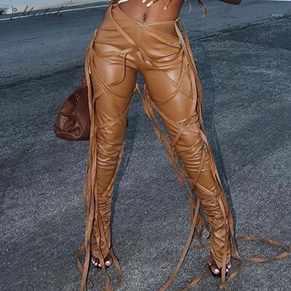women's pants & capris macheda autumn pu leather trousers women fashion tassel high waist skinny clothing lady solid pencil 2021 1, Black;white
women's pants & capris macheda autumn pu leather trousers women fashion tassel high waist skinny clothing lady solid pencil 2021 1, Black;white