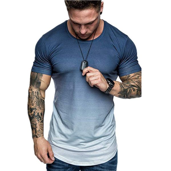 summer blue men's round neck suit short-sleeved t-shirt, style european and american slim men's pullover trend, White;black
summer blue men's round neck suit short-sleeved t-shirt, style european and american slim men's pullover trend, White;black
