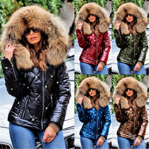 ladies big fur collar coats fashion trend long sleeve plaid zipper down jackets designer female winter new casual slim hooded outerwear, Black
ladies big fur collar coats fashion trend long sleeve plaid zipper down jackets designer female winter new casual slim hooded outerwear, Black