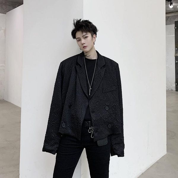 men retro embossing short style casual suit blazer jacket male vintage fashion streetwear suit coat stage show clothing1, White;black
men retro embossing short style casual suit blazer jacket male vintage fashion streetwear suit coat stage show clothing1, White;black