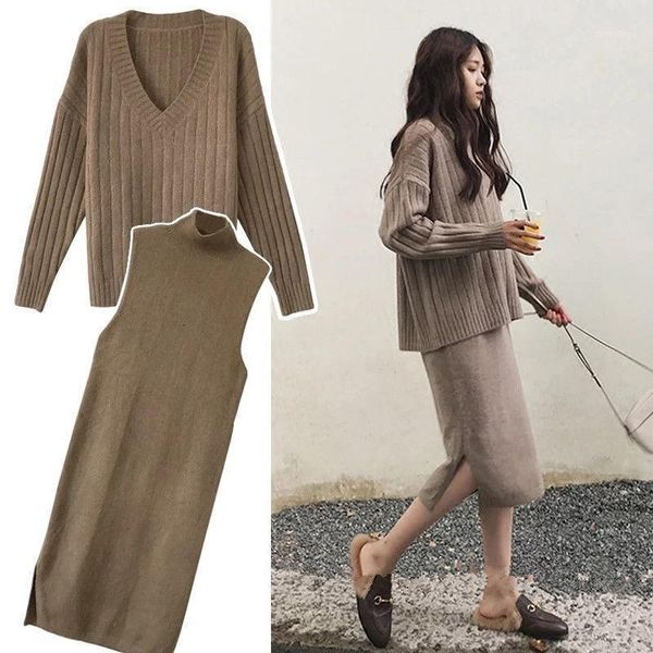 plus size 4xl winter women set long sleeve v neck pullover and sleeveless long split sweater dress solid warm knitted skirt set1, White
plus size 4xl winter women set long sleeve v neck pullover and sleeveless long split sweater dress solid warm knitted skirt set1, White
