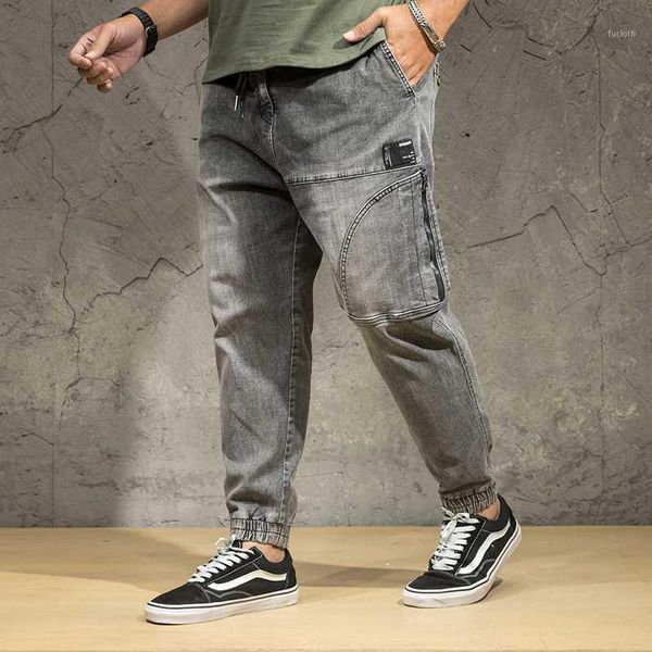 men casual loose elastic nine points jeans gray male harem pants loose cotton brand men oversized jeans1, Blue
men casual loose elastic nine points jeans gray male harem pants loose cotton brand men oversized jeans1, Blue