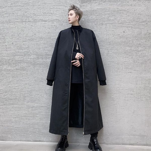 new male streetwear hip hop gothic windbreaker cardigan jacket overcoat men zipper long trench coat outerwear1, Tan;black
new male streetwear hip hop gothic windbreaker cardigan jacket overcoat men zipper long trench coat outerwear1, Tan;black
