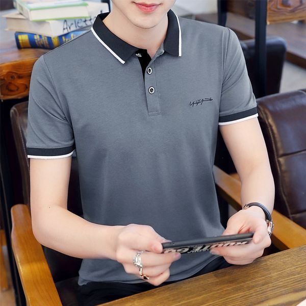 men's short sleeve 2020 new korean slim trend embroidered polo shirt casual handsome t-shirt for men, White;black
men's short sleeve 2020 new korean slim trend embroidered polo shirt casual handsome t-shirt for men, White;black