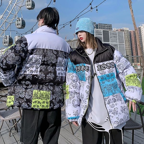 mens bandana patchwork parkas vintage thick jackets winter warm cotton couple windbreaker padded oversized coats, Black
mens bandana patchwork parkas vintage thick jackets winter warm cotton couple windbreaker padded oversized coats, Black