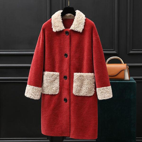 women's fur & faux jacket soft warm 100%wool jackets for women2021 fashion korean coat female autumn sheep shearing mujeres abrigos zjt, Black
women's fur & faux jacket soft warm 100%wool jackets for women2021 fashion korean coat female autumn sheep shearing mujeres abrigos zjt, Black