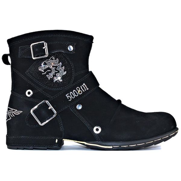 2021 spring part genuine leather men ankle male boots 5008-1-d 6xvm, Black