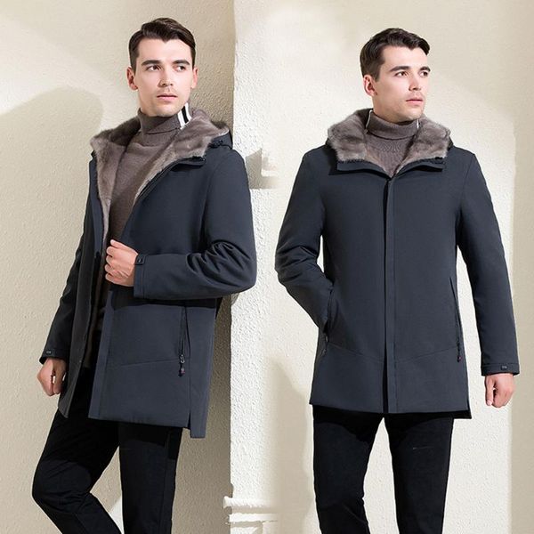 men's leather & faux 2021 luxury full pelt parkas men hooded winter warm real natural clothing middle-aged business formal coat, Black
men's leather & faux 2021 luxury full pelt parkas men hooded winter warm real natural clothing middle-aged business formal coat, Black