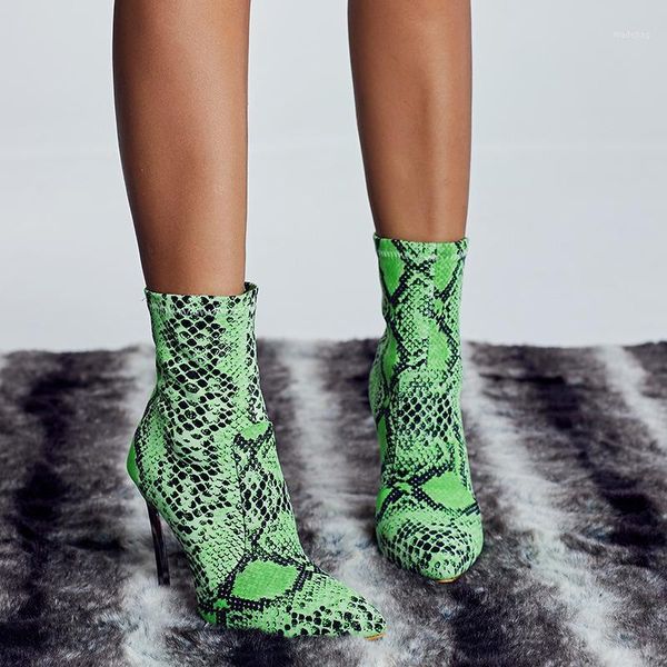 boots 2021 fashion green snake print women sock woman ankle stretch fabric short pointed toe high heels shoes1, Black
boots 2021 fashion green snake print women sock woman ankle stretch fabric short pointed toe high heels shoes1, Black
