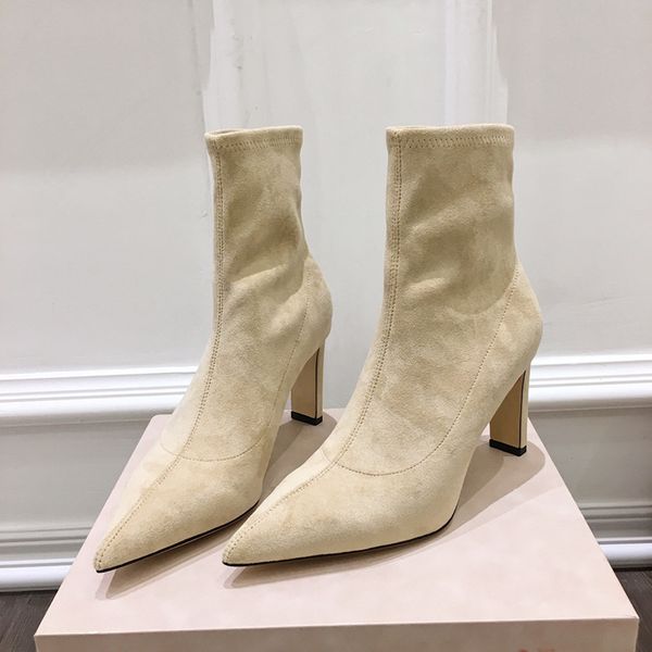 women style elastic boots classic fashion pointed toes high heel ankle boots, Black
women style elastic boots classic fashion pointed toes high heel ankle boots, Black