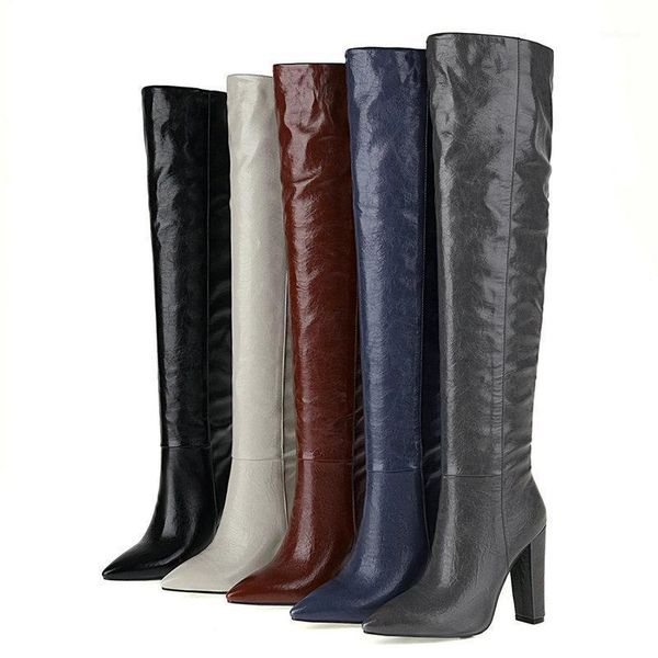 boots faux leather brand design women over the knee fashion pointed toe square high heel ladies long 2021 women's shoe1, Black
boots faux leather brand design women over the knee fashion pointed toe square high heel ladies long 2021 women's shoe1, Black