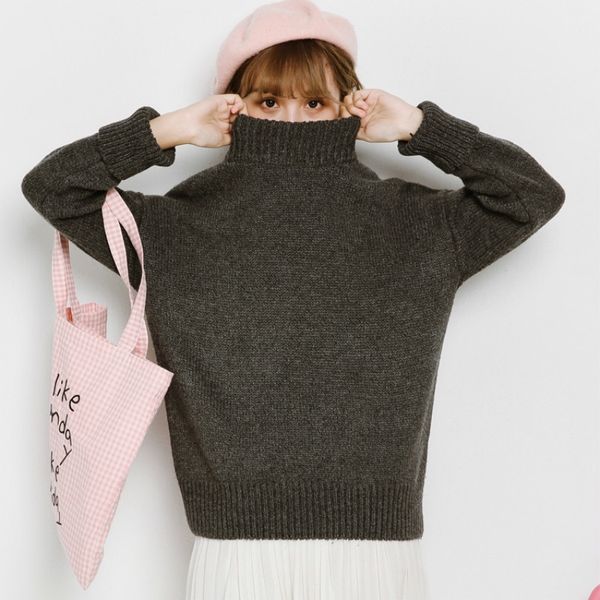 autumn winter women long sleeve sweater half high collar pullover harajuku slim knitted femme thick sweaters y200116, White;black
autumn winter women long sleeve sweater half high collar pullover harajuku slim knitted femme thick sweaters y200116, White;black