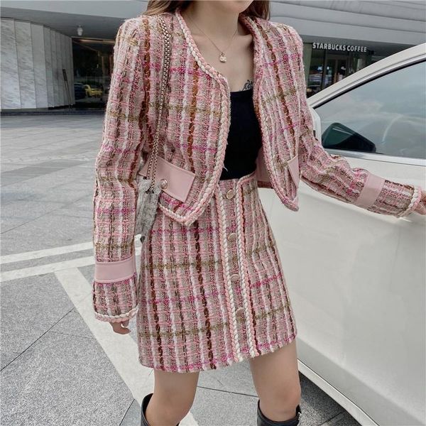 women's tracksuits herstory spring autumn tweed pink outfits full sleeve vintage coat jacket+ a-line skirt+shrit korean 3 piece, Gray
women's tracksuits herstory spring autumn tweed pink outfits full sleeve vintage coat jacket+ a-line skirt+shrit korean 3 piece, Gray