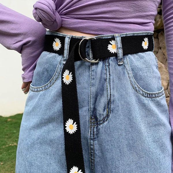new fashion women canvas belts daisy double d ring buckle long waist strap harajuku jeans dress casual female student belt, Black;brown 
new fashion women canvas belts daisy double d ring buckle long waist strap harajuku jeans dress casual female student belt, Black;brown