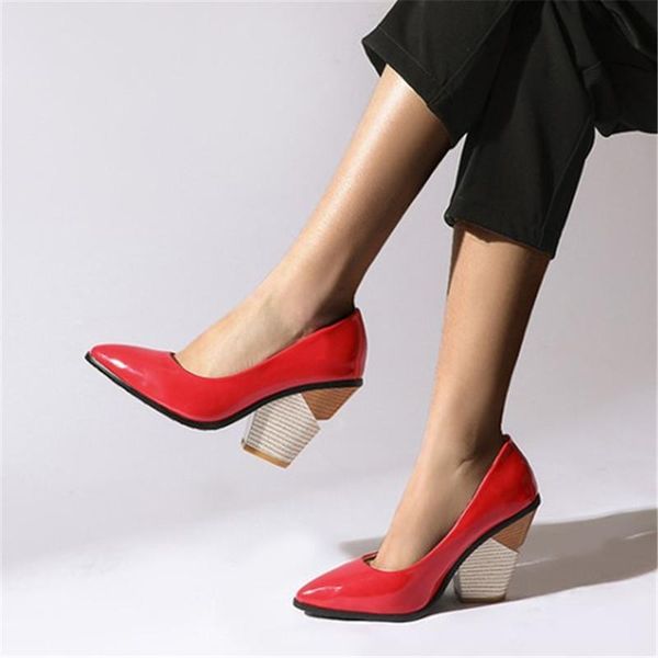 dress shoes pxelena 5 candy color women strange high heels patent leather slip on office lady party date pumps 2021 spring, Black
dress shoes pxelena 5 candy color women strange high heels patent leather slip on office lady party date pumps 2021 spring, Black