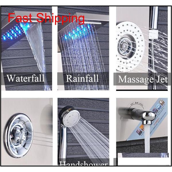 brushed nickel stainless steel 5-function waterfall led rain shower panel w/massage system tub spout w/ handsh qyljyf bdesports
brushed nickel stainless steel 5-function waterfall led rain shower panel w/massage system tub spout w/ handsh qyljyf bdesports