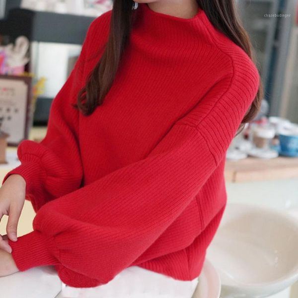 2019 new winter women red white sweaters fashion turtleneck lantern sleeve pullovers loose knitted sweaters female jumper 1, White;black
2019 new winter women red white sweaters fashion turtleneck lantern sleeve pullovers loose knitted sweaters female jumper 1, White;black