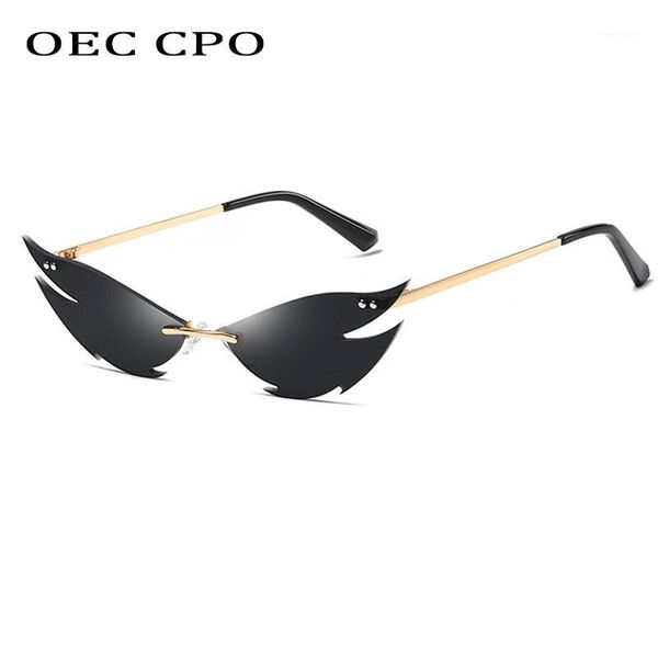 OEC CPO Fashion Rimless Sunglasses Women Brand Designer Metal Cat eye Women Frameless Sunglasses Female Eyewear UV400 O5891, White;black
OEC CPO Fashion Rimless Sunglasses Women Brand Designer Metal Cat eye Women Frameless Sunglasses Female Eyewear UV400 O5891, White;black
