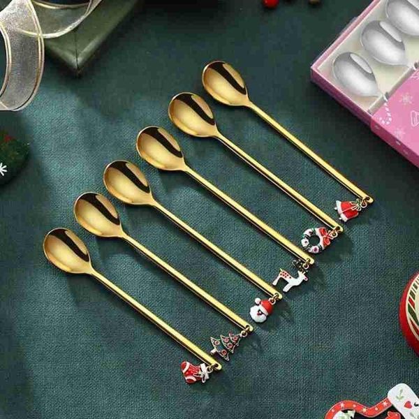 6pcs/set christmas spoon stainless steel coffee spoon creative gilded coffee dessert stainless steel set
6pcs/set christmas spoon stainless steel coffee spoon creative gilded coffee dessert stainless steel set