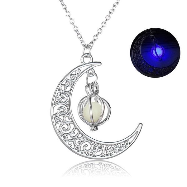 pendant necklaces 1pc ladies necklace halloween fashionable night luminous moon charm for christmas, Silver
pendant necklaces 1pc ladies necklace halloween fashionable night luminous moon charm for christmas, Silver