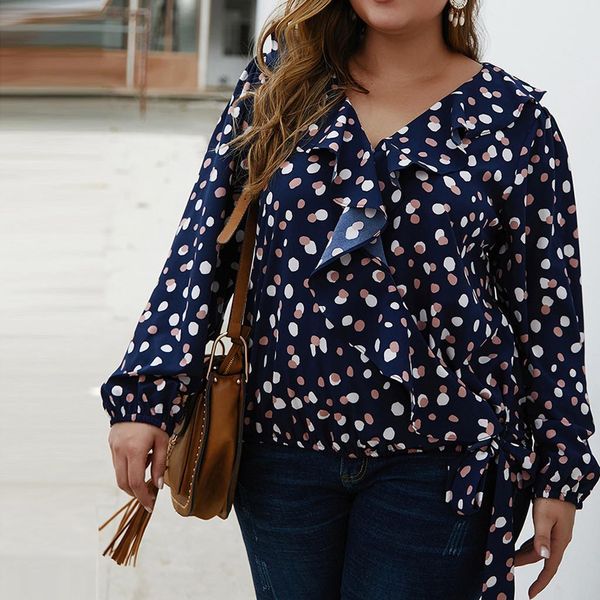 plus size womens blouse harajuku v neck wave point ruffles long sleeves blouse fashion womens and blouses large size, White
plus size womens blouse harajuku v neck wave point ruffles long sleeves blouse fashion womens and blouses large size, White