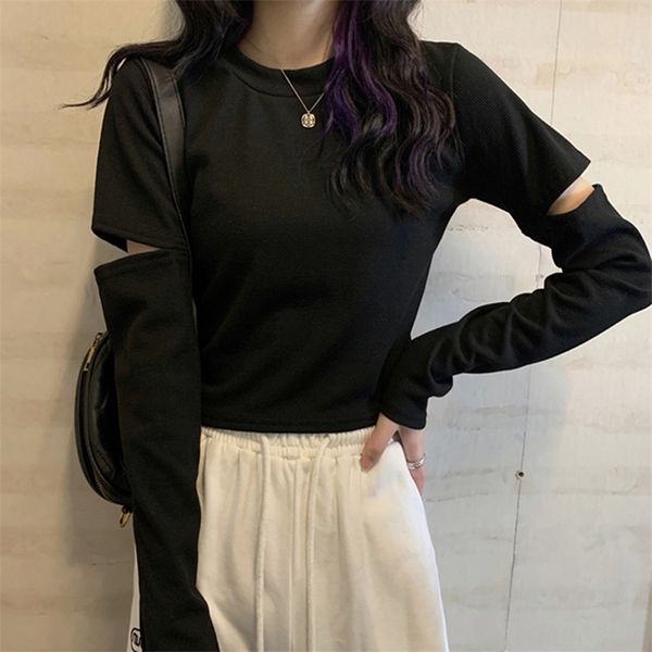 autumn long sleeve hole women t-shirts slim black crop young girl t shirt fashion korean basic short t-shirt women clothing 220226, White
autumn long sleeve hole women t-shirts slim black crop young girl t shirt fashion korean basic short t-shirt women clothing 220226, White