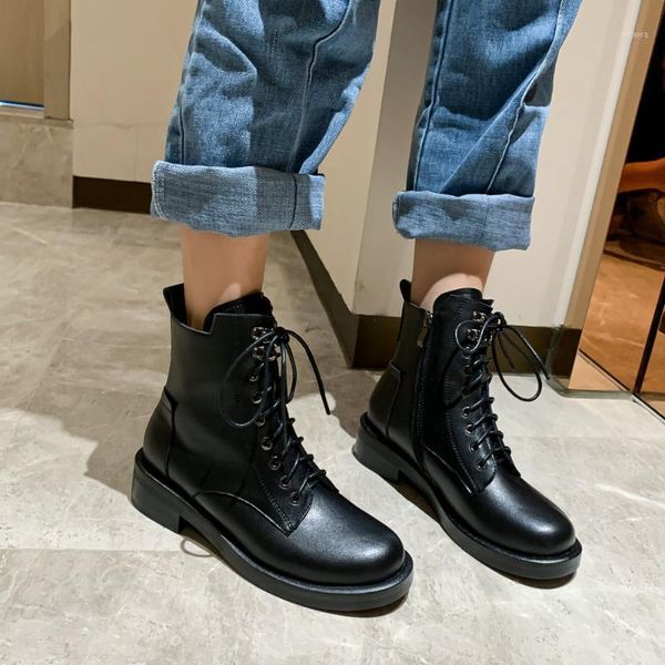 boots winter 100% genuine leather ankle women round head female shoes cowhide size 34-431, Black
boots winter 100% genuine leather ankle women round head female shoes cowhide size 34-431, Black