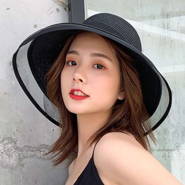 ht3068 beach hat women spring summer bucket hat mesh wide brim beach cap ladies floppy straw female packable sun women1, Blue;gray
ht3068 beach hat women spring summer bucket hat mesh wide brim beach cap ladies floppy straw female packable sun women1, Blue;gray