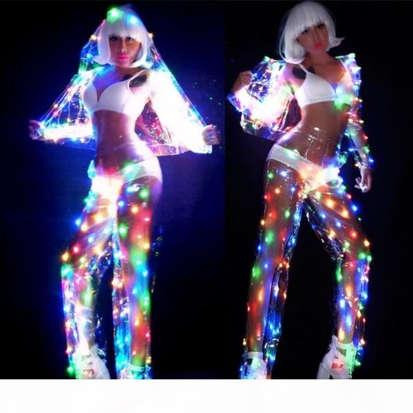female color led lights performance clothes music festival singer dance team dj disco dancing costume led perspective suit, Black;red
female color led lights performance clothes music festival singer dance team dj disco dancing costume led perspective suit, Black;red
