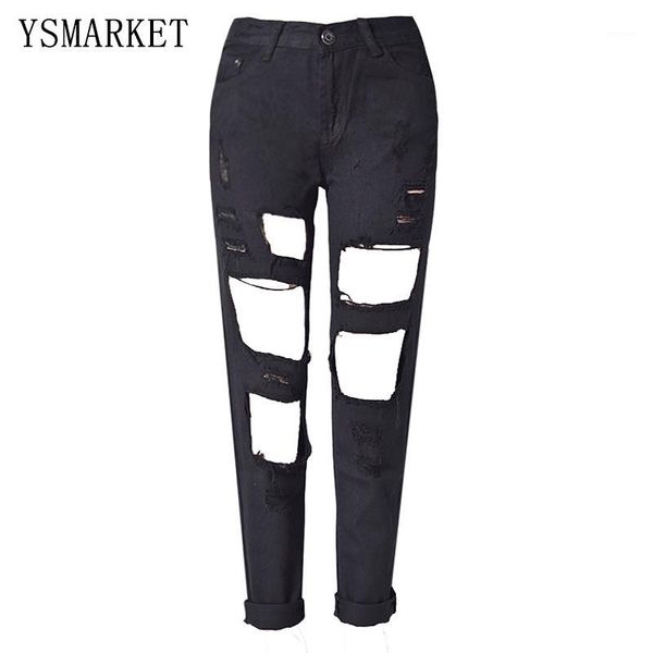 punk rock boyfriend hole ripped jeans women pants black denim vintage straight jeans for girls mid waist slim casual pants e11191, Blue
punk rock boyfriend hole ripped jeans women pants black denim vintage straight jeans for girls mid waist slim casual pants e11191, Blue