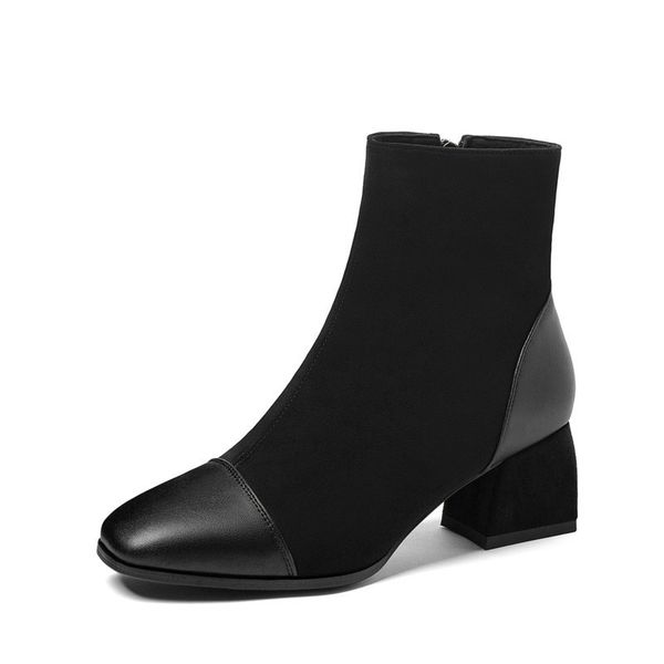 2021 new pu leather + flock ankle boots round toe casual autumn winter square heel women shoes size 34-43 mhur, Black
2021 new pu leather + flock ankle boots round toe casual autumn winter square heel women shoes size 34-43 mhur, Black