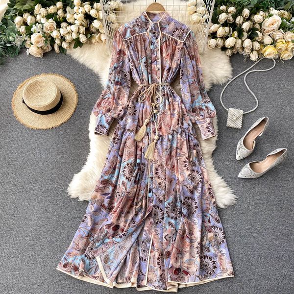 2021 new vintage female floral printing neck puff the line dressed autumn chiffon maxion cord dress palace style xtdt, Black;gray
2021 new vintage female floral printing neck puff the line dressed autumn chiffon maxion cord dress palace style xtdt, Black;gray