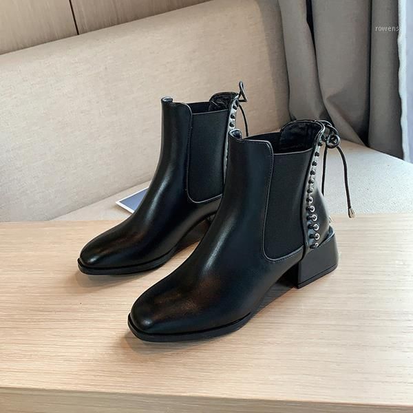 white mid-calf boots round toe shoes booties ladies low heels booties boots-women autumn1, Black
white mid-calf boots round toe shoes booties ladies low heels booties boots-women autumn1, Black