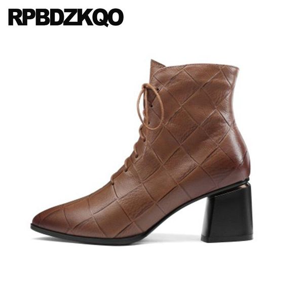 boots plus size brown pointed toe 10 winter front lace up casual ankle autumn big genuine leather shoes chunky women high heel, Black
boots plus size brown pointed toe 10 winter front lace up casual ankle autumn big genuine leather shoes chunky women high heel, Black